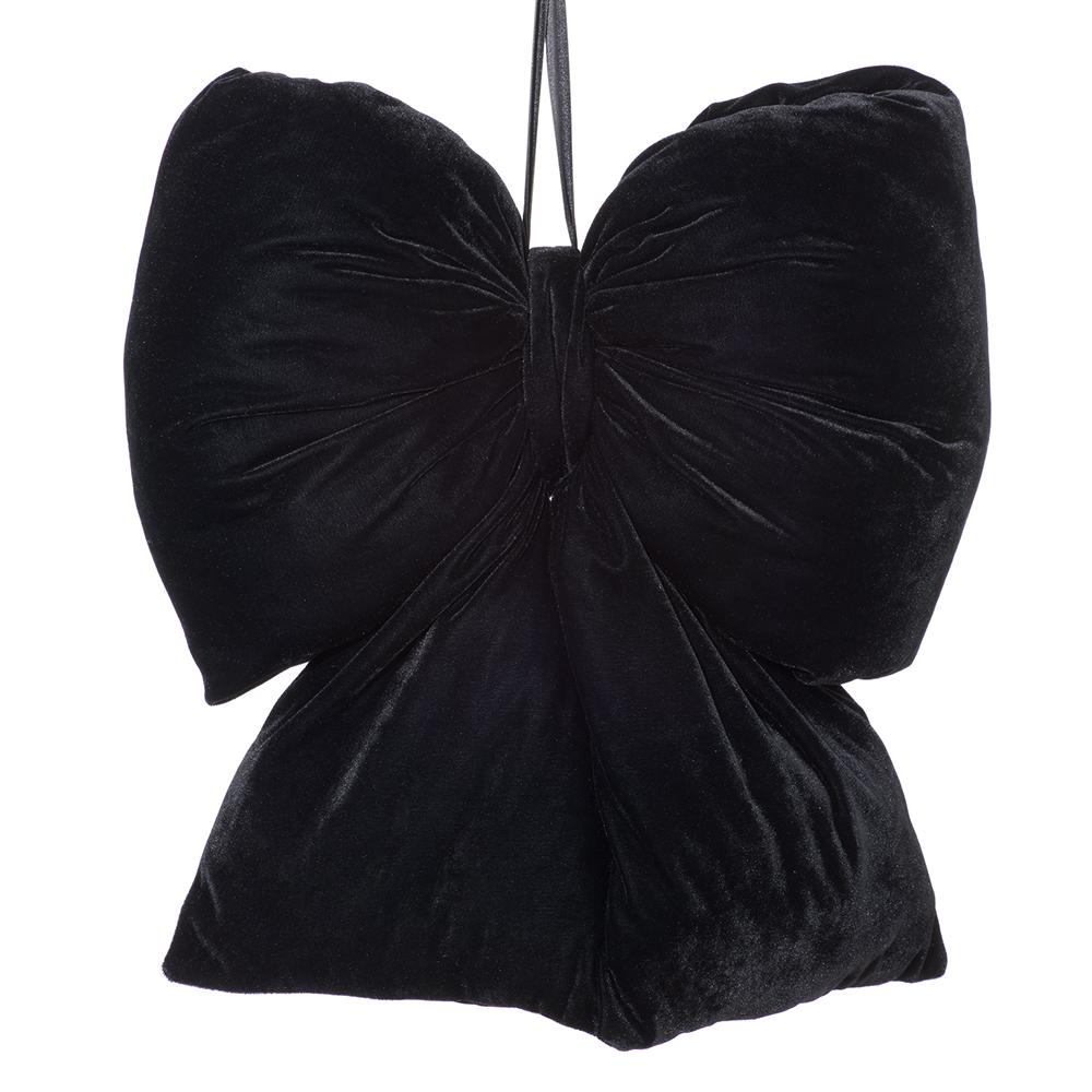 20"Wx21.5"L Velvet Bow Black