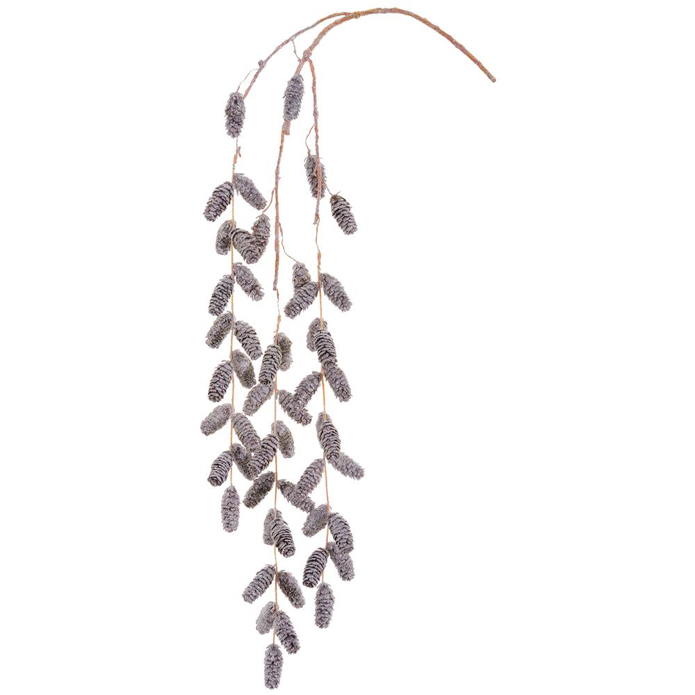 46" Glittered Pine Cone Hanging Spray Brown