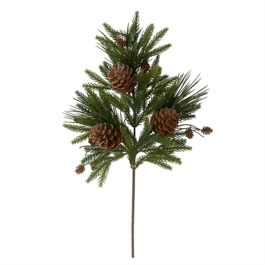 25.5 Inch Mixed Pine Stem w/Large & Mini Pinecones