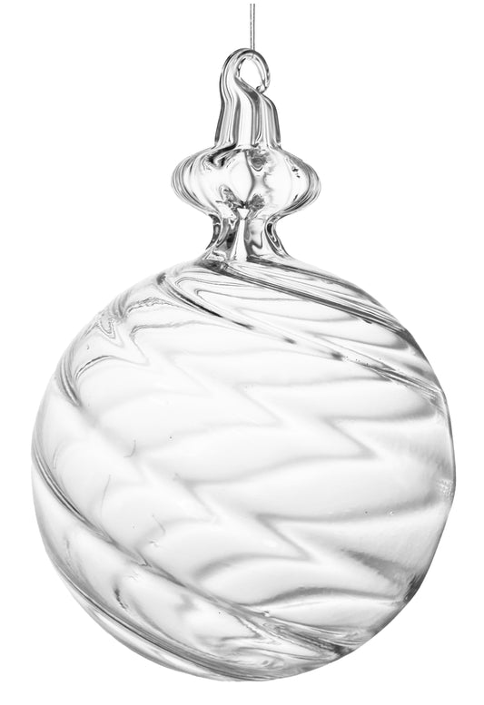Glass ball twisted transparent drop hook 12x17.5cm