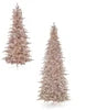 Matte Tinsel Blush Slim Tree with LED Lights - Sizes 4 Feet, 7 Feet, 9 Feet or 12 Feet Tall