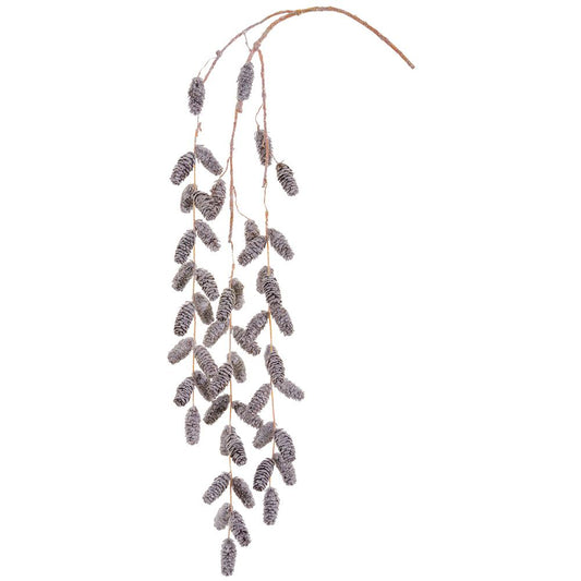 46" Glittered Pine Cone Hanging Spray Brown